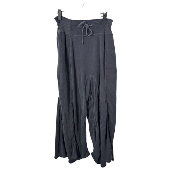 FP Movement Free People Flowy Wide Leg Cropped Gaucho Pants Blue Grey Medium - Picture 1 of 6